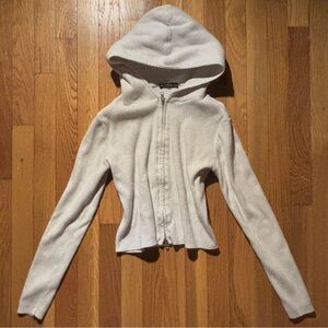 Brandy Melville Light Gray Hooded Jacket